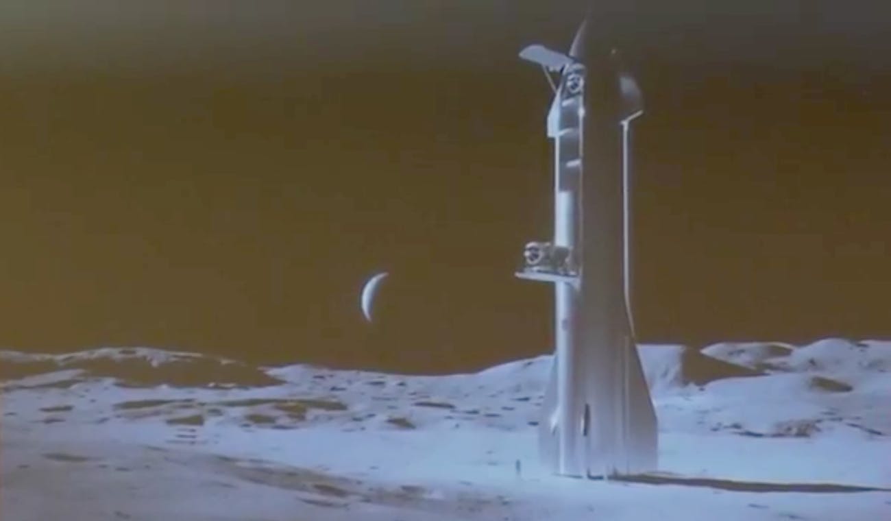 The Starship on the moon.