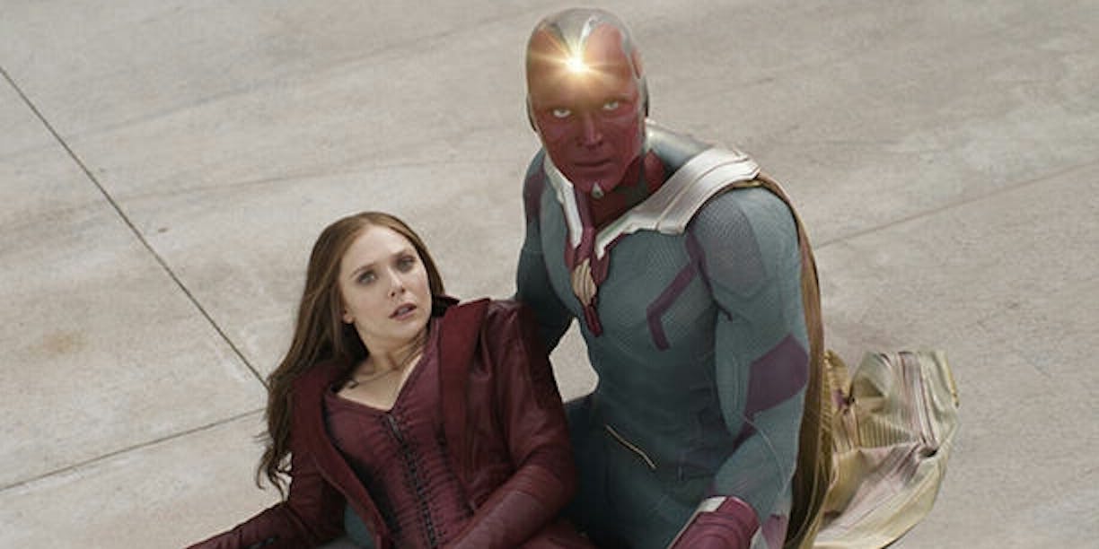 Wanda Maximoff (Elizabeth Olsen) and Vision (Paul Bettany) in 'Captain America: Civil War'