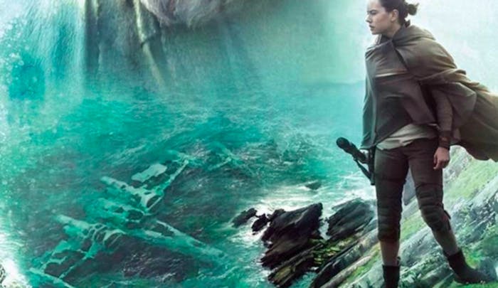 Luke Skywalker's crashed X-Wing in 'The Last Jedi'