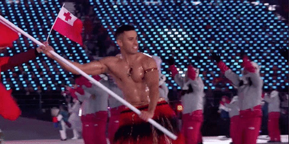 tonga shirtless flagbearer pita taufatofua