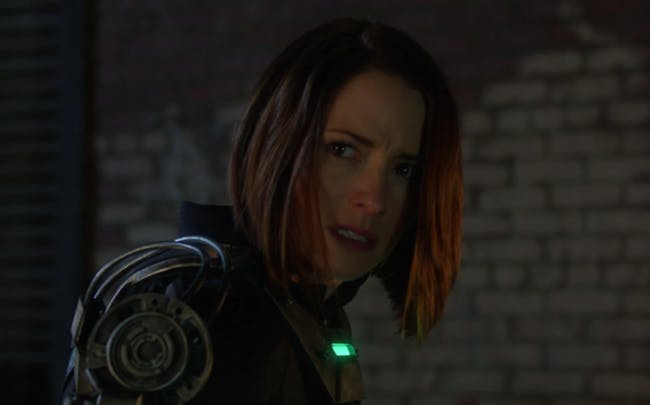 Alex Danvers in a super-adjacent exosuit in 'Supergirl'
