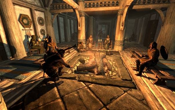 A generic tavern from the regular 'Skyrim' games.