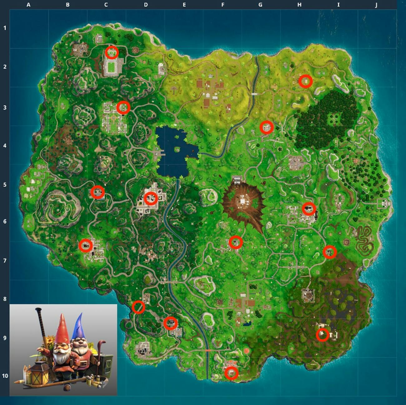 Fortnite Hungry Gnome Locations How The Find All 14 Gnomes On The - hungry gnome locations