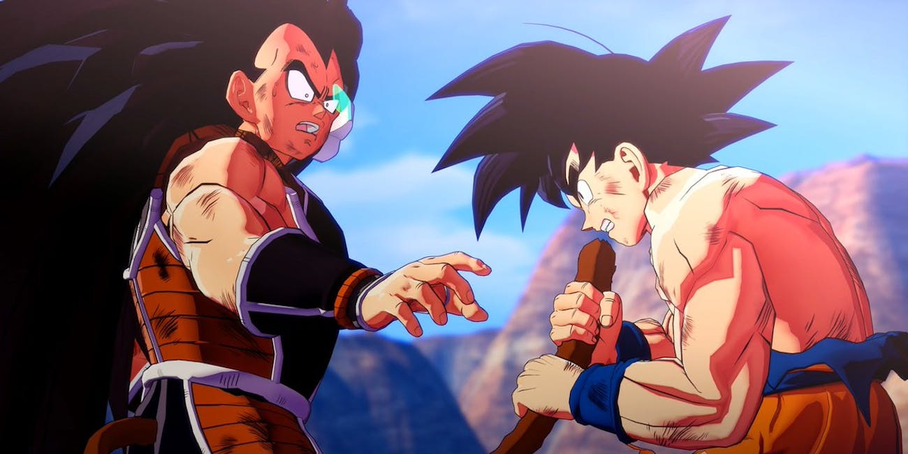Goku Grabs Raditz's Tail Dragon Ball Kakarot