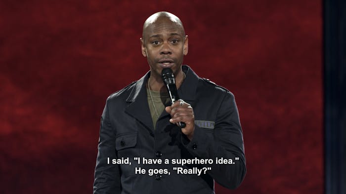 Dave Chappelle describes superheroes in "The Age of Spin"