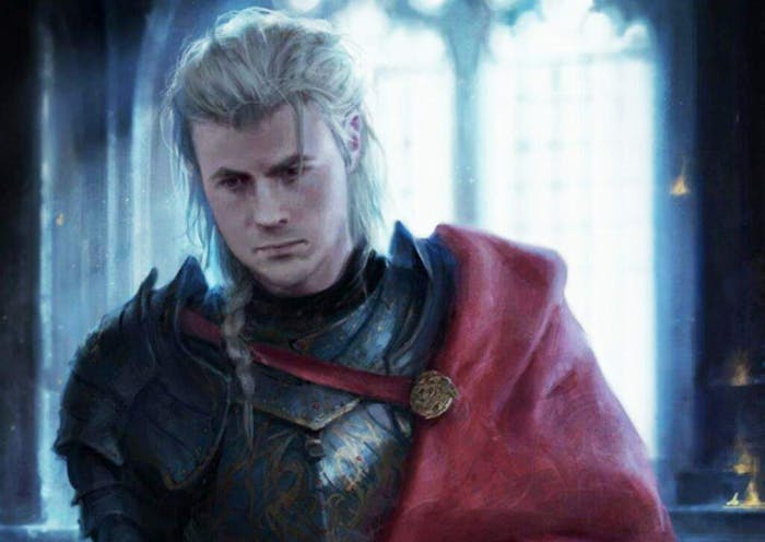 An official artist's rendering of Rhaegar Targaryen
