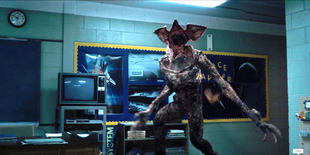 The demogorgon in 'Stranger Things'