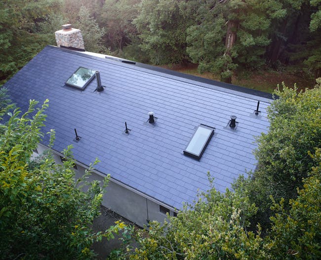 An aerial shot of the roof