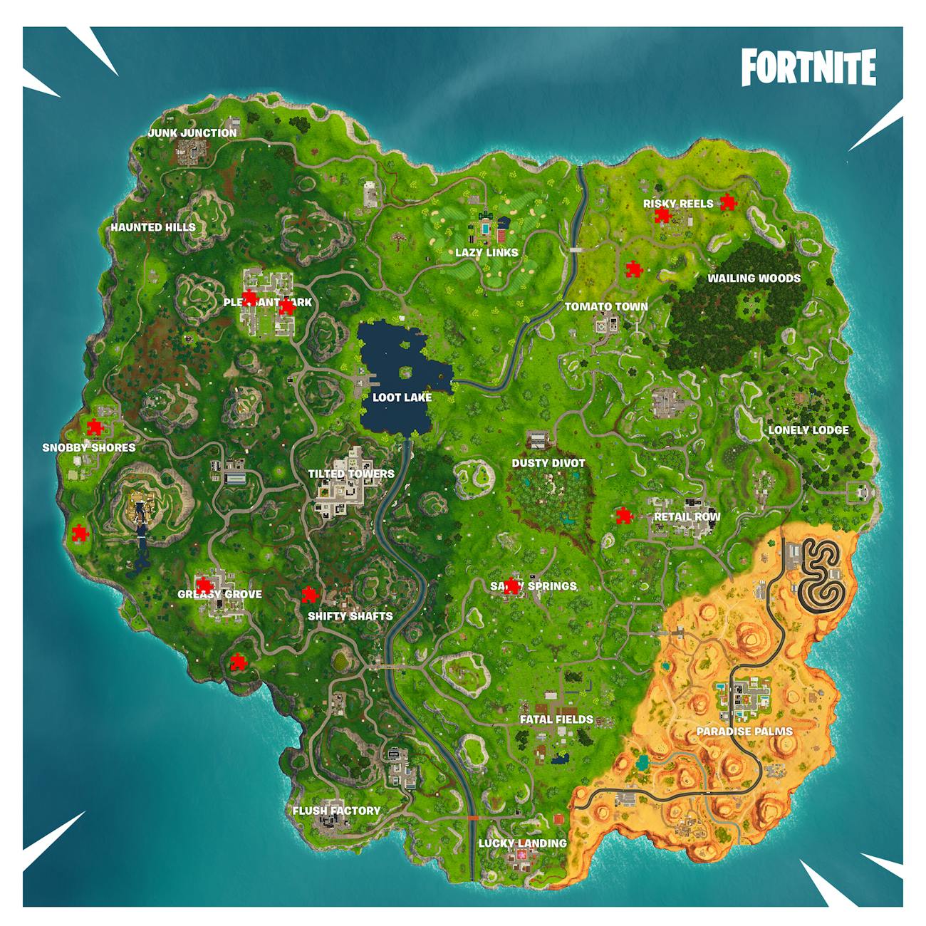 fortnite jigsaw puzzle pieces locations - puzzle fortnite creative maps