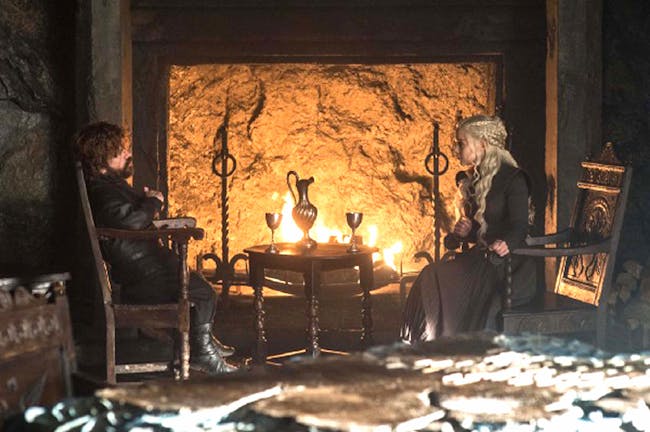 Peter Dinklage and Emilia Clarke in 'Game of Thrones' Season 7 episode 6, "Beyond the Wall"