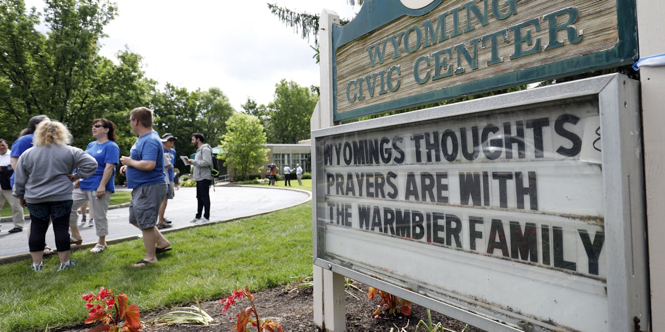 WYOMING, OH - JUNE 15: Friends and supporters of Otto Warmbier, the 22-year-old college student who was released from a North Korean prison on Tuesday, gather together to show their support for the Warmbier family June 15, 2017 in Wyoming, Ohio. Otto Warmbier spent 17 months in a North Korean prison after being sentenced to 15 years for allegedly attempting to steal a propaganda poster. Warmbier is currently in a coma at the University of Cincinnati Medical Center. (Photo by Bill Pugliano/Getty Images)