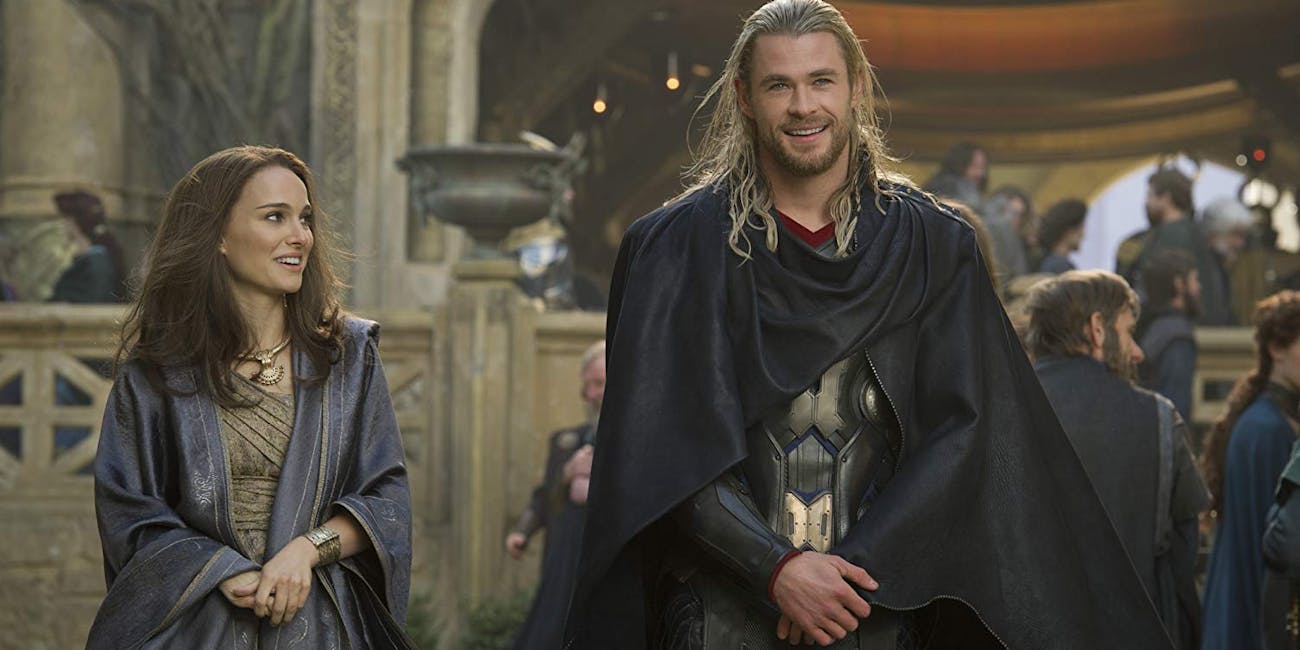 Thor gives Jane Foster a tour of Asgard in 'Thor: The Dark World'