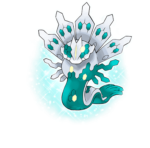 Instead of black and lime green, the Shiny Zygarde is white and turqoise.