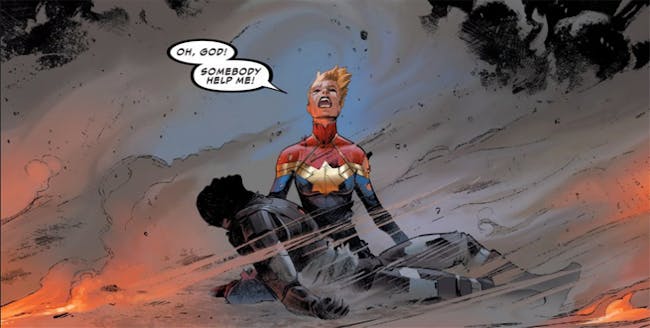 War Machine Dies in Captain Marvel's Arms in Marvel's Civil War II