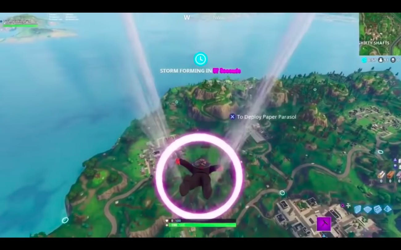fortnite ring locations floating skydive challenge - fortnite gotta get it all night