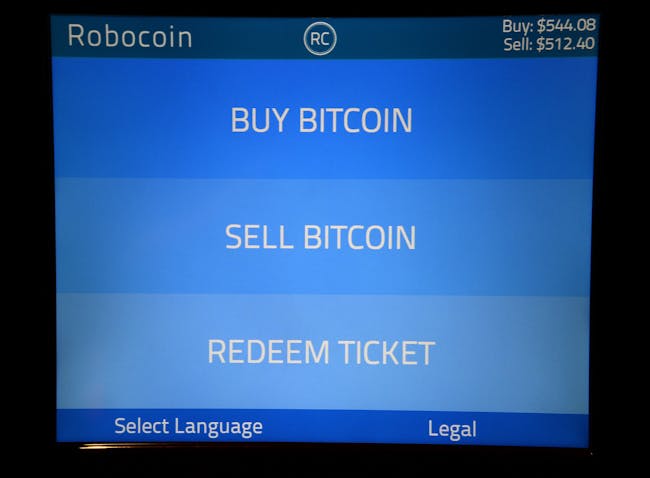LAS VEGAS, NV - MAY 24: The display screen of a Robocoin ATM that accepts Bitcoin at the D Las Vegas is shown on May 24, 2014 in Las Vegas, Nevada. The machine, the first Bitcoin ATM ever placed in a casino, allows customers to exchange Bitcoin into cash and vice versa. The D began accepting the digital currency in January for nongaming transactions. (Photo by Ethan Miller/Getty Images)