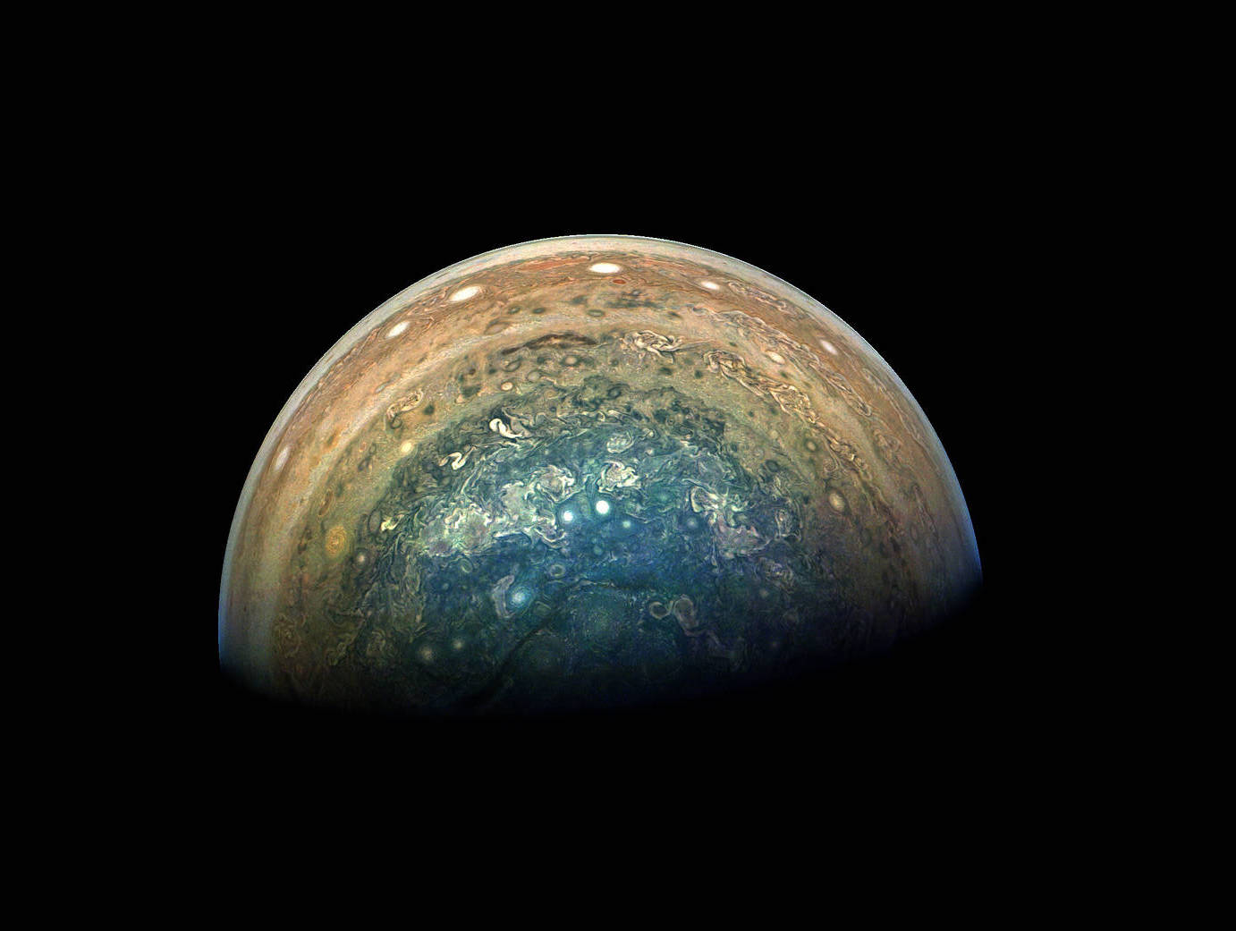 Jupiter's South Pole is Stunning in Newly Edited NASA Picture Inverse