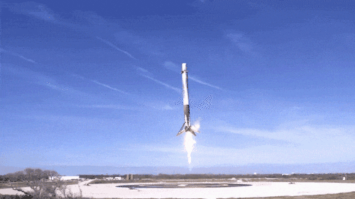 Falcon 9 lands on Earth in December 2017 after the CRS-13 mission.