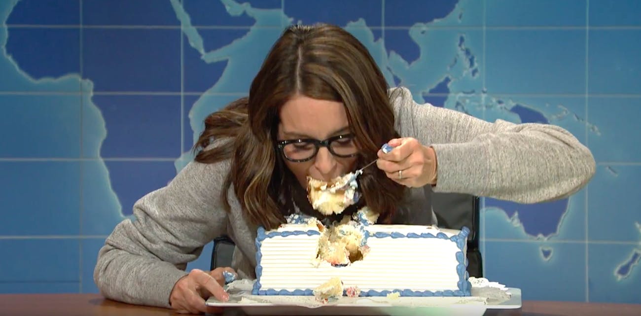 Tina Fey sheetcake