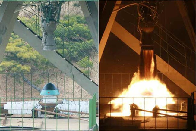 Testing the heat shield for one of North Korea's prospective ICBM's.