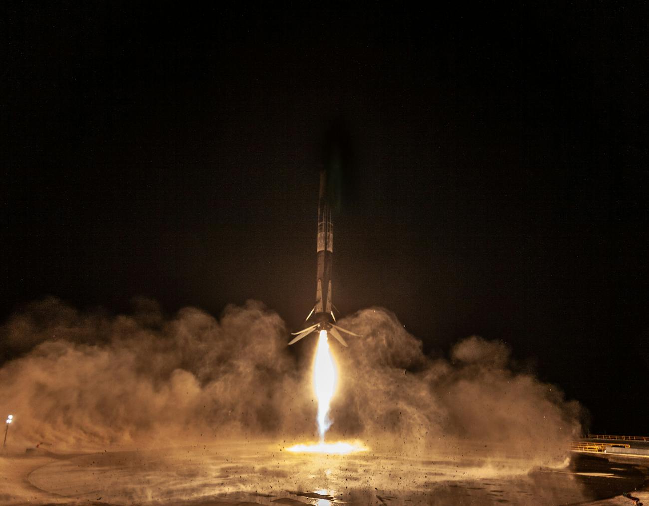 SpaceX's capture of the Falcon 9 landing.