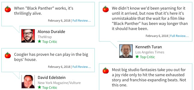 Critics love 'Black Panther' so far.