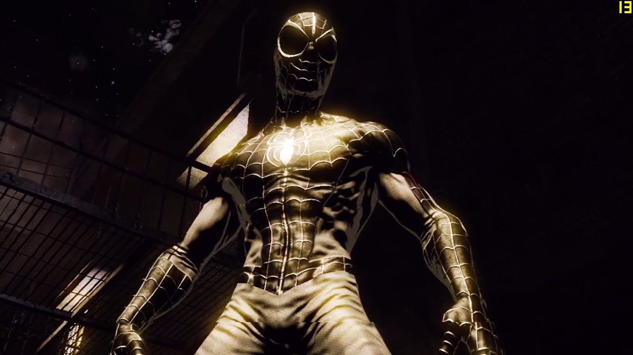 Spider-Man's Negative Zone suit in 'Spider-Man: Shattered Dimensions'.