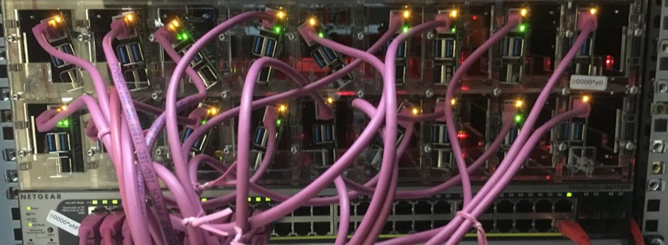 The Pi 4s at work.