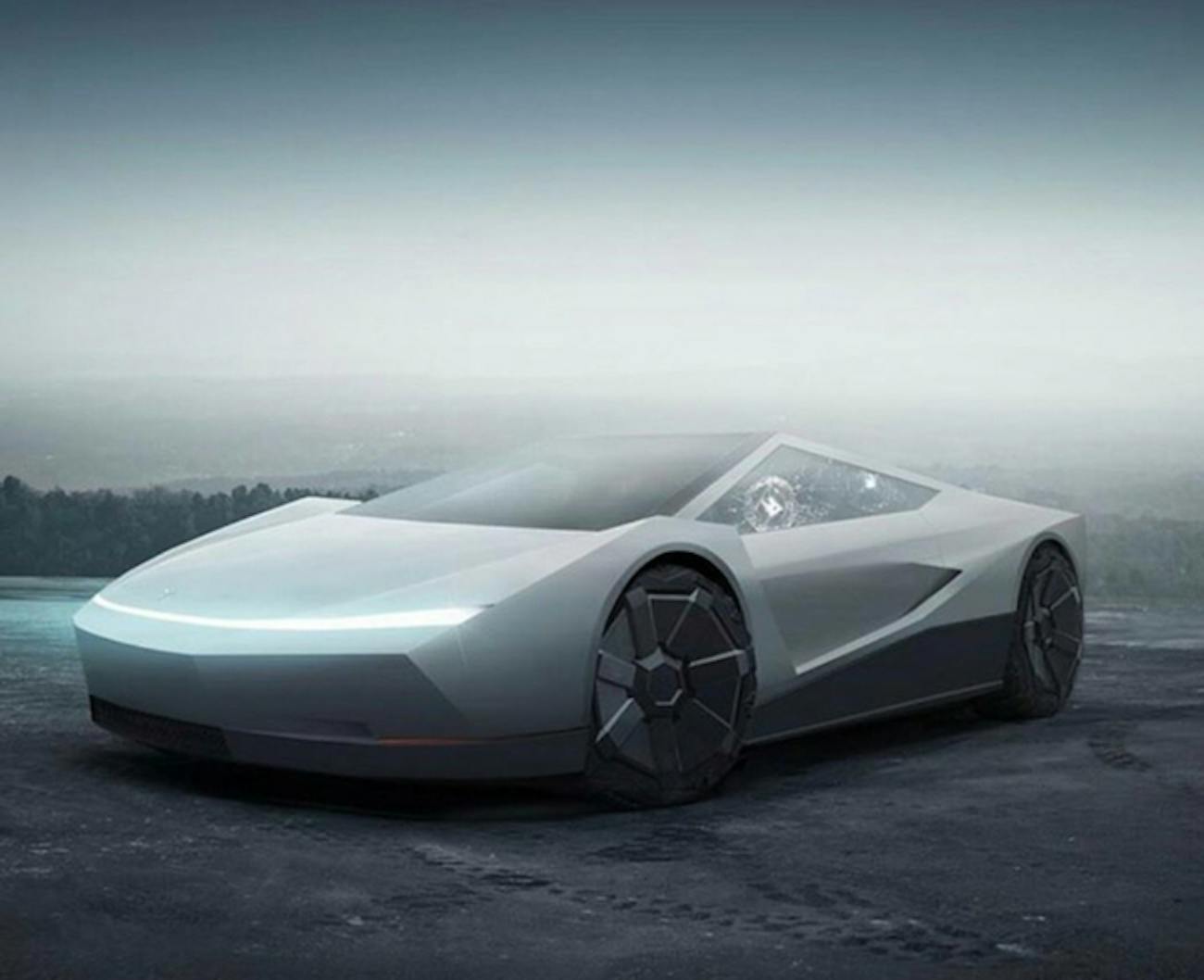 Tesla Cybertruck meets Tesla Roadster.