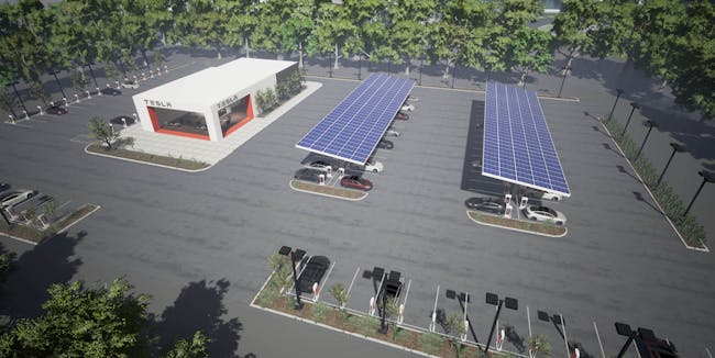Concept for Tesla Supercharging Station