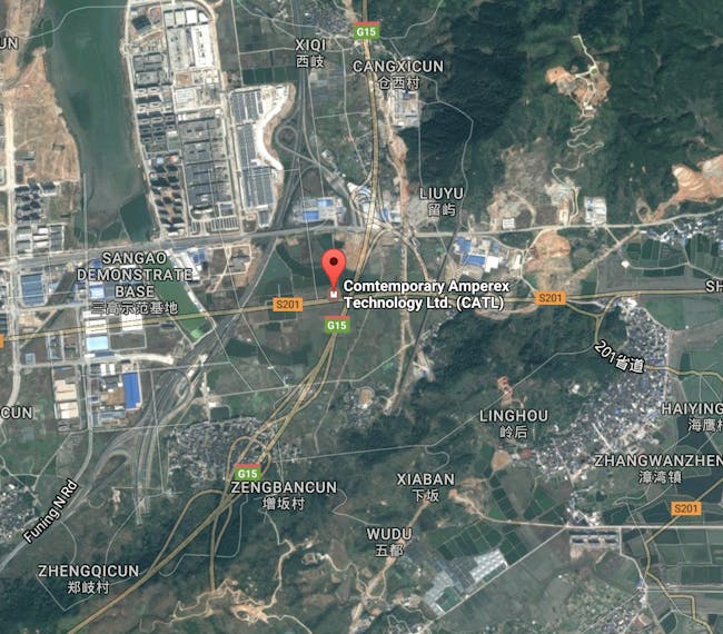 CATL's plant is located on the outskirts of the city.