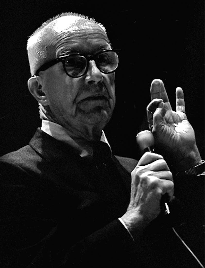 Richard Buckminster "Bucky" Fuller, the American architect, systems theorist, author, designer, inventor and futurist. He created the iconic soccer ball design.