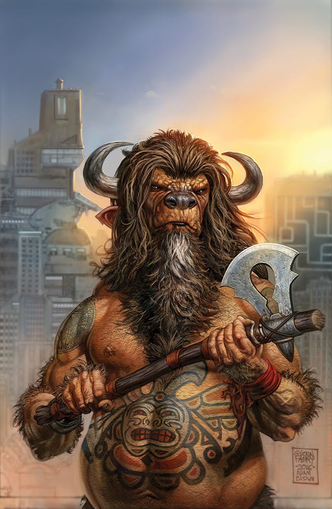 Buffalo Man on the cover of Dark Horse's American Gods comics.