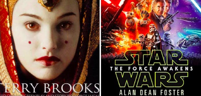 Two 'Star Wars' novelizations from 1999 and 2015.