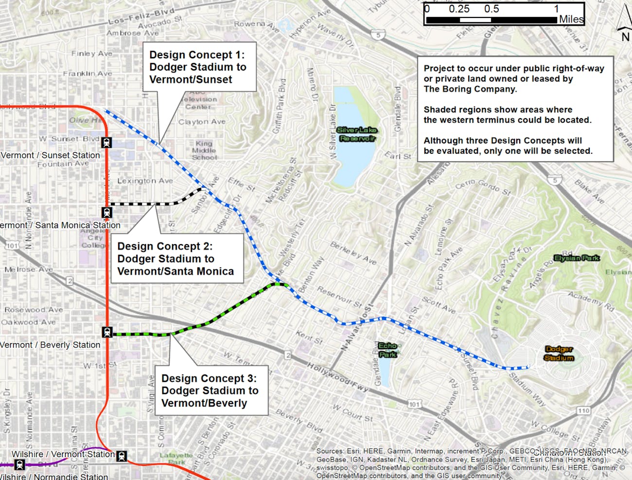 The proposed tunnel route.